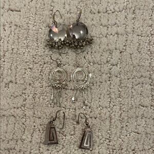 Elegant Sterling Silver Earrings Set